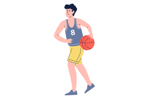 Basketball Player with Ball. Sport Athle: Dynamic Design for Active Brands