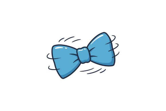 Blue Bow Tie in a Playful, Animated Style: A Font with Character