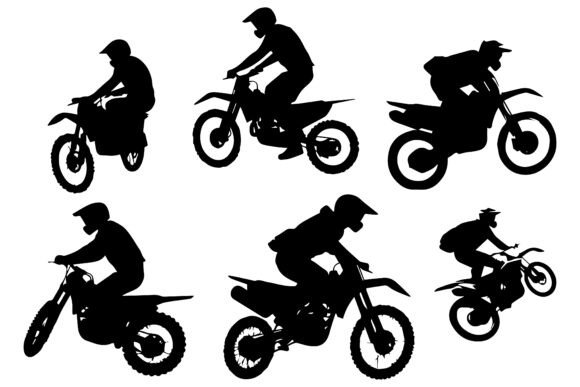 Dynamic Design with Silhouette of a Motorcycle Vector