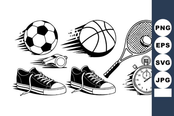 Dynamic Sports Equipment Vector for Active Designs