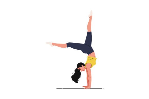 Dynamic Typography: The Woman Performing Handstand in Athletic W