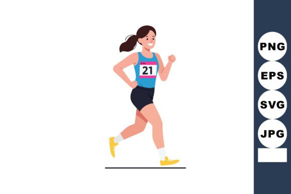 Female Athlete Running in Sportswear Wit: Dynamic Vector Energy