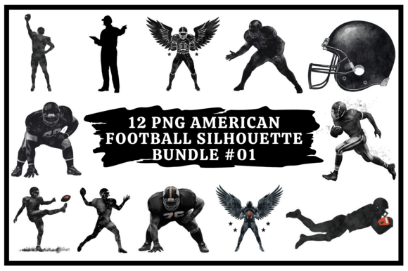 Football Silhouette Clipart Bundle #01: Bold Artistry for the Gridiron