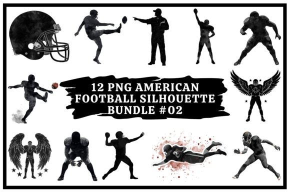 Football Silhouette Clipart Bundle #02: Dynamic Design Assets