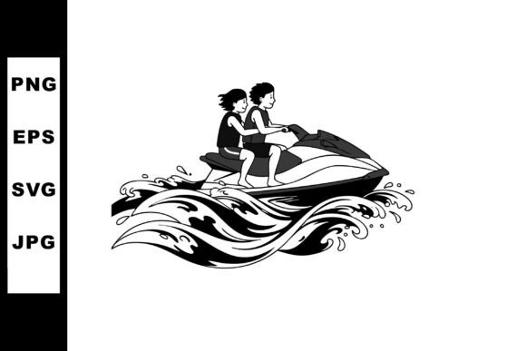 Jet Ski Ride with Two People Enjoying Wa: Capturing Motion in Design