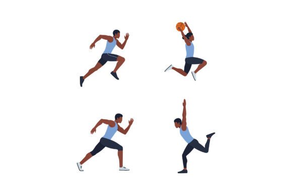 Male Basketball Player in Various Action: Dynamic Energy for Your Projects