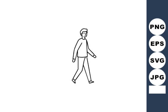 Man Walking Simple Line Art: A Vector for Motion and Minimalism