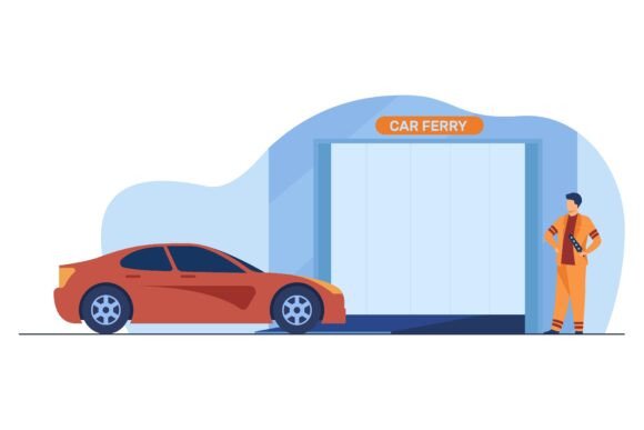 Red Car Moving to Ferry: Transport for V Visuals