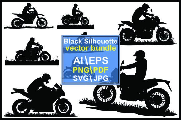 Silhouettes of Motorcyclists on Various: Dynamic Design Assets