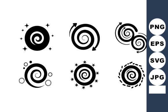 Spiral Symbols Vector Collection with Ci: Dynamic Motion in Design