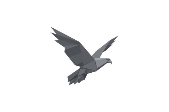 The Bold Geometry of the Low Poly Style Flying Eagle
