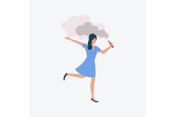 Woman Holding Firework: Igniting Joyful Design